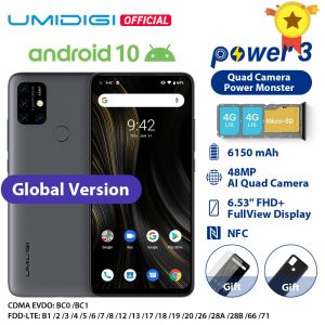 I buy טלפונים UMIDIGI Power 3 48MP Quad AI Camera 6150mAh Android 10 6.53" FHD+ 4GB64GB NFC Mobile Phone Triple Slots 10W FastReverse Charg