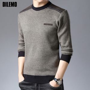 I buy בגדים 2020 New Fashion Brand Sweater Man Pullovers Thick Slim Fit Jumpers Knitwear Winter Korean Style Warm Casual Clothing Men