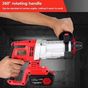 20V Electric Impact Drill Rotary Hammer Brushless Motor Cordless Hammer Electric Drill Power Tool Electric Pick Switch Freely